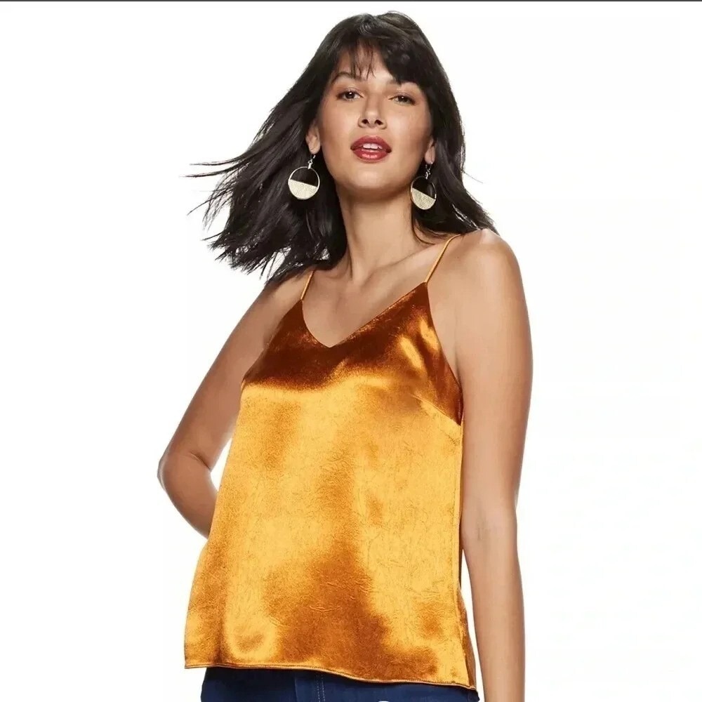 Nine West Satin Camisole Women Size‎ M Burnt Orange